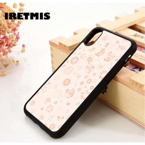 Iretmis 5 5S SE 2020 6 6S Silicone Rubber Phone Case Cover for iPhone 7 8 Plus X Xs 11 12 MINI Pro Max XR Yellow Flower Power
