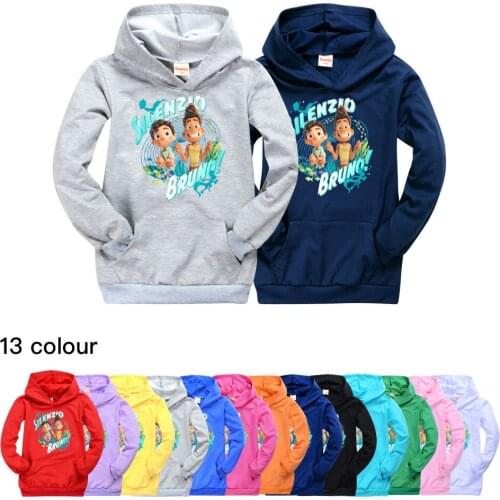 Disney Kids Girls Sweatshirt Autumn Boys Hoodies Movie Luca Long Sleeve Hoodie T-shirt Top Teens Kids Clothes Children Clothing