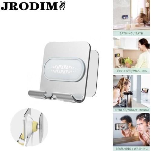 Universal Mobile Phone Holder Rotatable Phone Tablet Bracket Bathroom Toilet Wall Support Stand for IPhone Bathroom Accessories