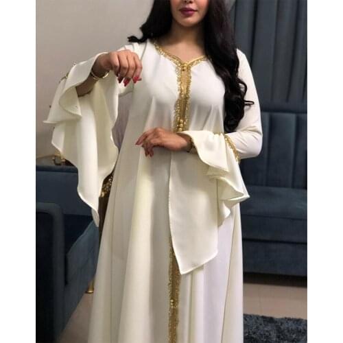 Dubai Kaftan Ruffle Long Dress Abaya Muslim Women Arab Jilbab Elegant Malaysia Turkish Maxi Robe Gown Embroidery Ramadan Fashion