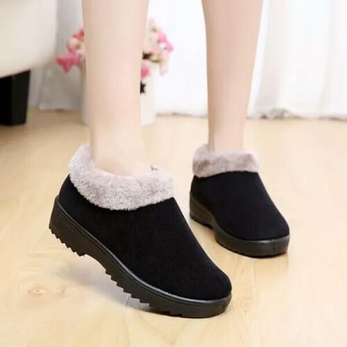 Shoes Woman Fleece Winter Warm Womens Cotton Boots Thick Bottom Non-Slip Casual Home Bag Heel Luxury Designer Fashion