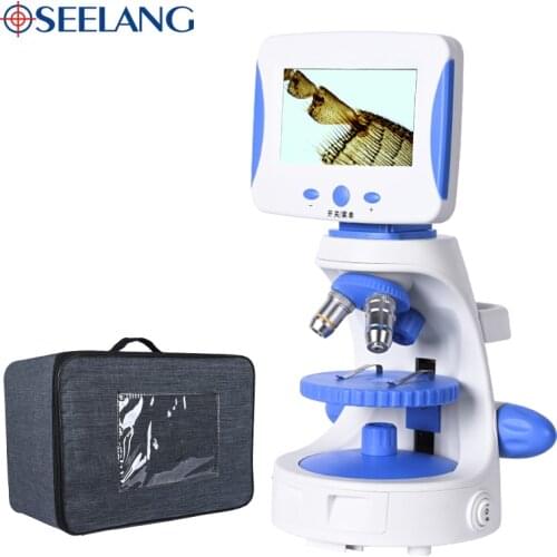 Zoom 2000X HD 4.3‘’ TV Microscope Biological Laboratory Lad electronic Digital LED student education + Luxury handbag + caliper