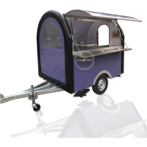 2021 Street Mobile Bubble Tea Food Cart Catering Trailer 220B Purple And Black Color Mobile Street Vending Trucks For Sale