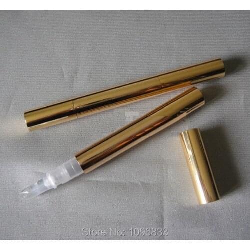 50pcs/Lot, 3ML Cosmetic Packaging Dispenser Pen Gold Color, Eye Serum Packaging Tube, Empty Concealer Pen, Lip Gloss Pen