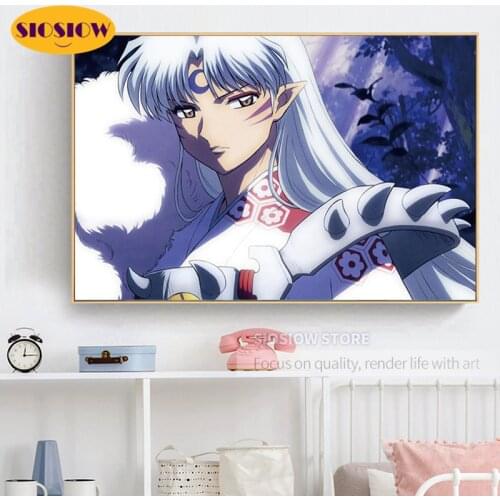 5D DIY Diamond Painting Anime Inuyasha Action Figures Full Square Drill 3D Dimond Mosaic Cross-stitch Kits Embroidery Needlework
