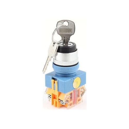 660V 10A DPST 2 Position Key Rotary Machine Start Latching Type Switch Y090-11Y2 LAY37