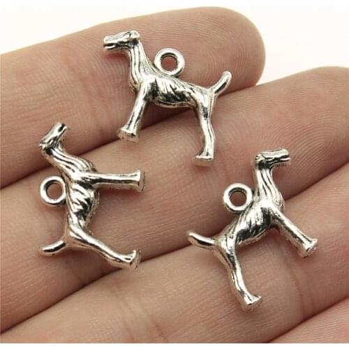 8pcs 18x15mm Jewelry Making Handmade Craft Charms Puppy Hound Dog Greyhound Pendant