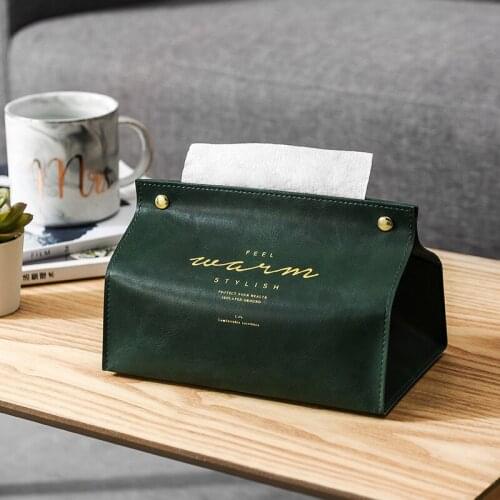 Car Toilet Pumping Tissue Box PU Leather Living Room Office Home Furnishing Creative Cute Nordic Wind Light Luxury Tissue Box
