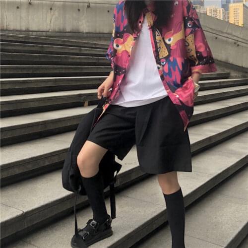 Blouse Women Shirt Summer Cartoon Graffiti Printing Loose Short Sleeve Flower Girl Blusas Ropa De Mujer