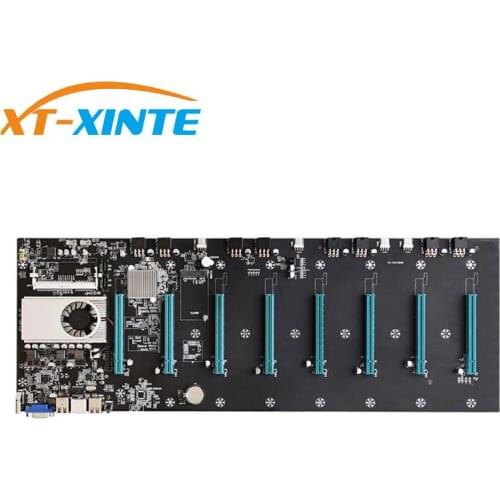 BTC-37 Mining Motherboard CPU Set 8 Miner Video Card Slot DDR3 Memory Adapter Integrated VGA Interface Low Power Consumption