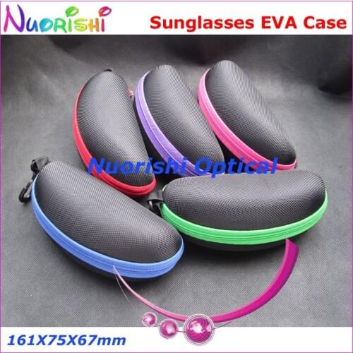 ML011 nice zipper sunglasses case EVA glasses eyewear case with hook free shipping
