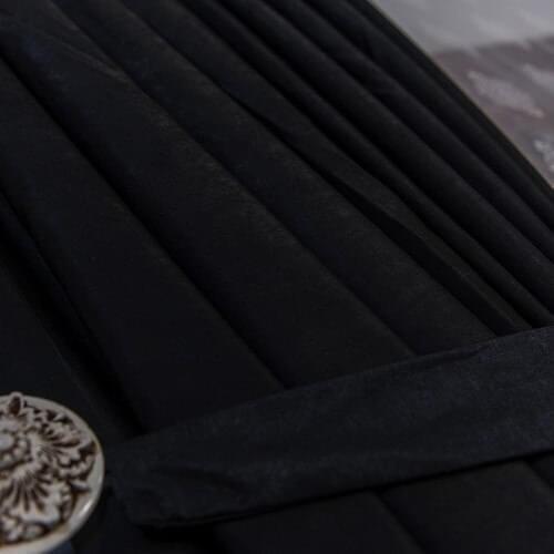 Anıper Black Use Ready to Fund Curtain 1 Suit 2 Piece 2 Battery Frequency Of 60x260 cm