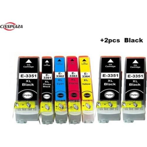 CISSPLAZA 7pcs T3351 - T3361 33XL ink cartridge compatible for epson XP-530 XP-630 XP-830 XP-635 XP-540 XP-640 XP-645 printer
