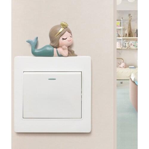 Room Decoration 3D Switch Sticker Cartoon Girl Socket Cover Home Decoration Light Switch Cover Wall Decorations Living Room