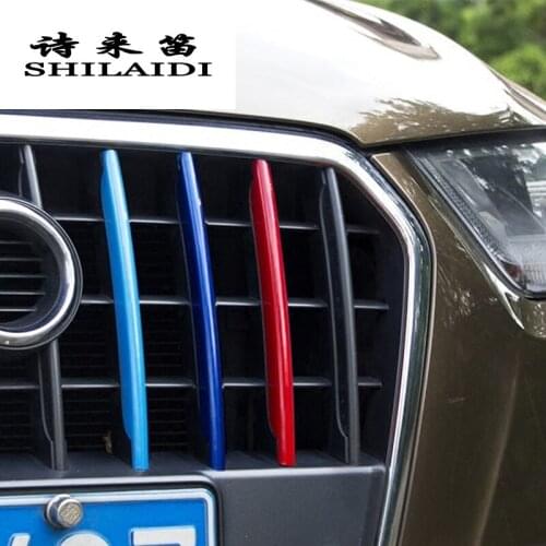 Car Styling Front Bumper Air Grille Grill Decor Covers Stickers Trim For Audi Q5 stainless steel Fog Lamp Auto Head Accessories