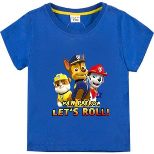 Paw Patrol Childrens Clothing Kid Boys and Girls Foreign Style Shirt Short-sleeved T-shirt Summer Summer New Child Half-sleeved