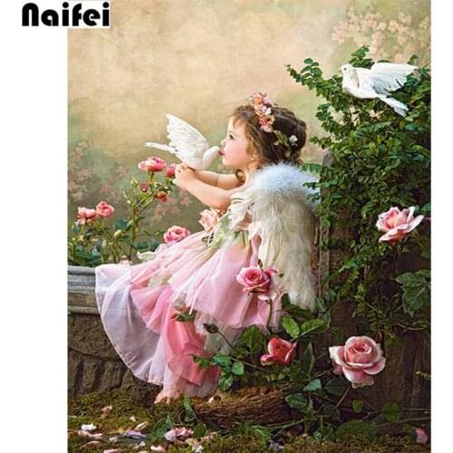 DIY Diamond Mosaic Embroidery Fairy Angel Diamond Painting Full square round Rhinestone cross stitch Home Decor diamond mazayka