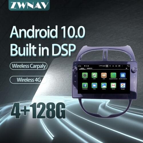 For Peugeot 206 2000-2016 Car radio player Android 10 PX6 64GB GPS Navigation Multimedia Player Radio