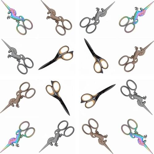 Unicorn Scissors Shape Retro Cutting Scissors for Sewing Tailor Thread Scissors for Trimming Household Stainless Shears Handmade