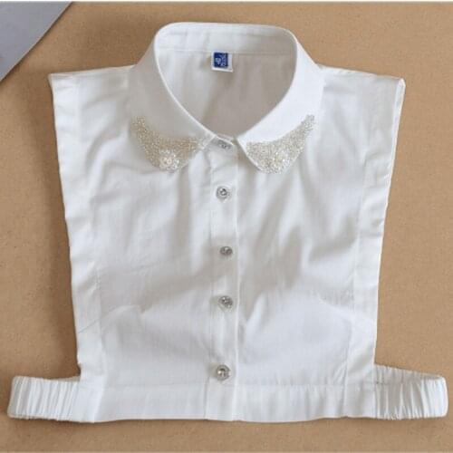 Elegant False Collar Women False Collar Tie Detachable White Shirt Fake Collar Solid False Collar Choker Lapel Blouse collier
