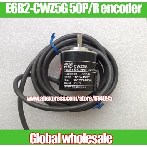 1pcs E6B2-CWZ5G 50P/R 2M industrial encoders for Omron / 50 line elevator encoder / robotic machine PLC photoelectric encoder