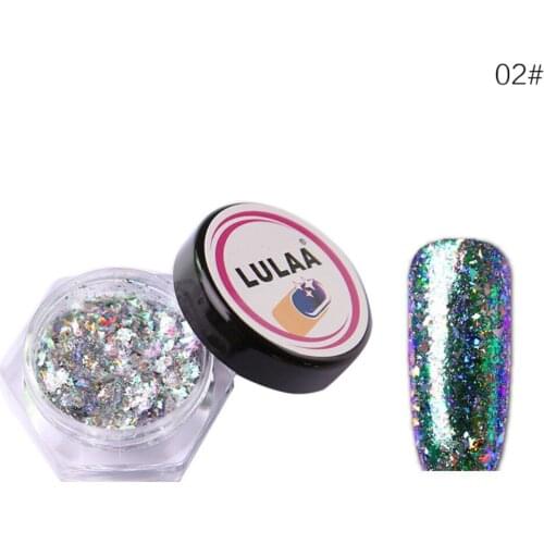 Hot Sale Chunky Mixed Colorful Nail Mermaid Glitter Flakes Holographic Metallic Rose Gold Sliver Dust Sequin Nail Art TSLM2