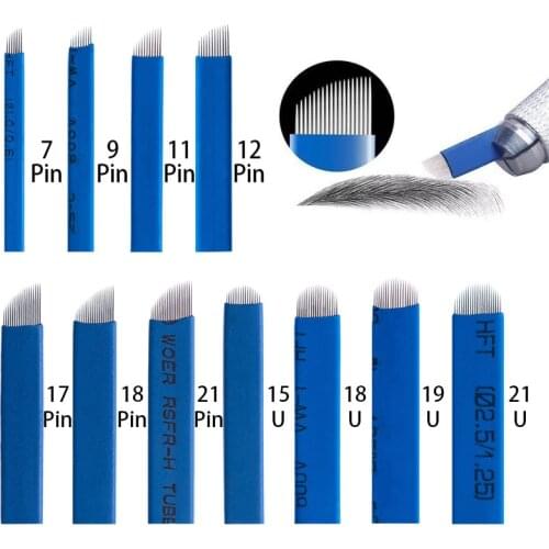 Wholesale Microblading 0.18mm Tebori Blades Needles Sterilized Micro Needle Nano Blade 18U for Manual Eyebrow Tattoo Makeup Tool