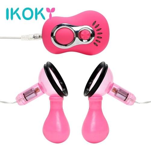 IKOKY 7 Speed Nipple Pump Massager Vibrator Fetish Sex Toys for Women Breast Clitoris Stimulator Vibrating Nipple Sucker