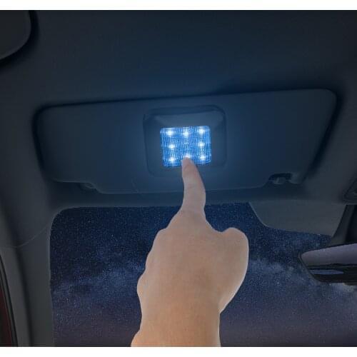 LEEPEE Universal Magnet Car Roof Ceiling Lamp Car Ceiling Reading Light White and Blue Double Color Lighting Touch Control