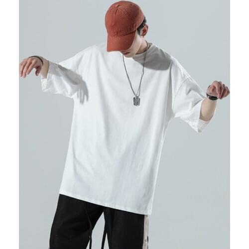 Summer Casual Lifestyle 100% Combed Cotton Short Sleeve Basic T Shirts Oversize Loose Crew Neck Harajuku Soft Tops Tees 4XL5XL