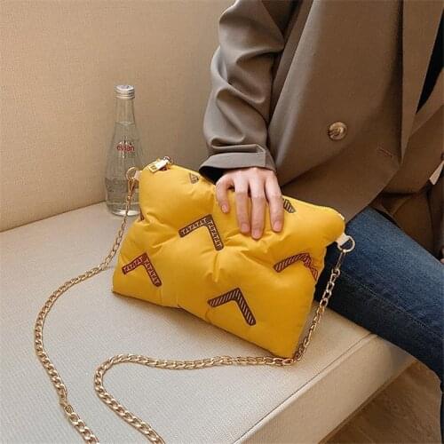 Space Cotton Small Square Bag 2020 Trendy Shoulder Bag Designer Handbags Luxury Cotton Feather Down Crossbody Bags For Women