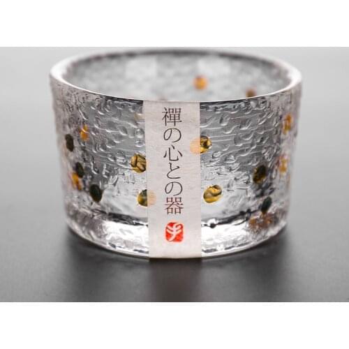 50mL Small Wine Glass Spirit Glass Glass Cup Tea Set High-value Tea Set Drinking Cup Japanese Hammering Small Cup Gift