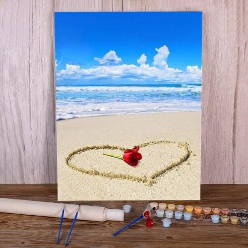 Landscape Sea DIY Paint By Numbers Complete Kit Oil Paints 50*70 Boards By Numbers Home Decoration For Handicraft