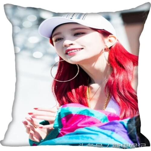 New Custom Kpop EXID HaNi Pillowcases Printed Square Silk Pillowcase Home Decorative zipper Satin Pillowcases (One Side)