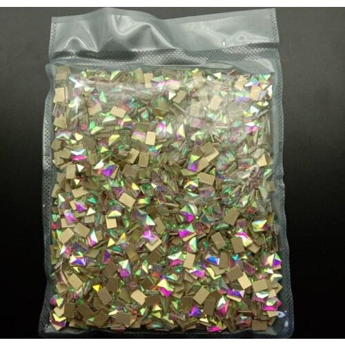 New Shapes 1440pcs/Pack Wholesale Nail Art Rhinestones Flat Crystal AB Glass Stones For 3D Nails Decoration