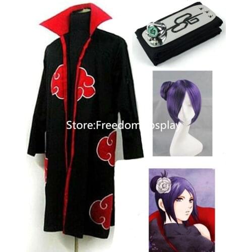 New Akatsuki Konan Cosplay Costume full set