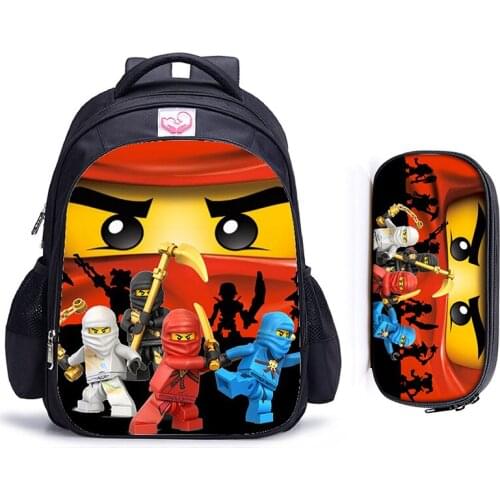 16 Inch Iron Man Hulk Ninja Children School Bags Orthopedic Backpack Kids School Boys Mochila Infantil Catoon Bags