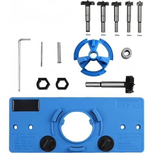 Cup Style Hinge Jig 15-35MM Boring Hole Drill Punch Positioner Guide Locator Jig Carpenter Woodworking DIY Tools