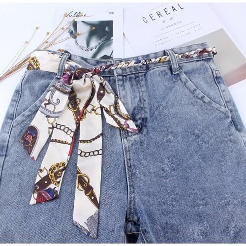 Handmade new fashion women fabric belt weave braided knitted knot striped for dresses long waist rope ceinture femme