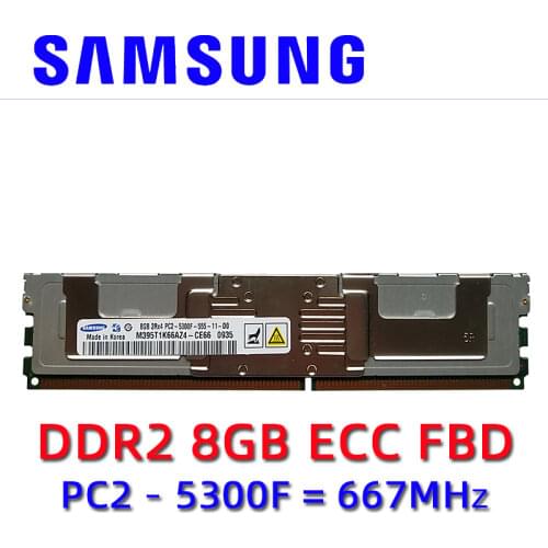 Samsung Server memory DDR2 4GB 8GB 16GB 667MHz RAM ECC FBD PC2-5300F FB-DIMM Fully Buffered 240pin 5300 8G 4G 2Rx4