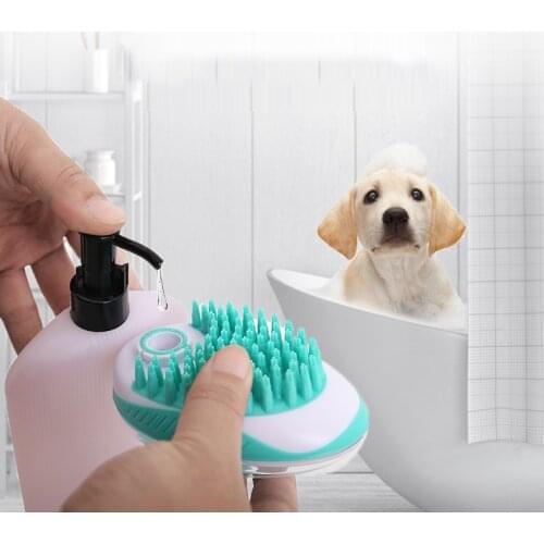 Silicone Pet Dog Bath Brush Comb Pet SPA Massage Brush Dogs Cats Shower Hair Grooming Cmob Animal Dog Litter Box Pet Products