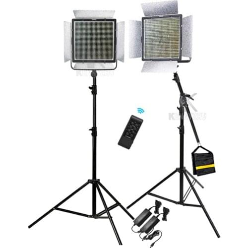 Yongnuo 2x YN10800 81W LED Video Light Bi-color 3200-5500K/5500K White CRI95+ Stand Bar Boom Photography Film Fill Lighting Kit