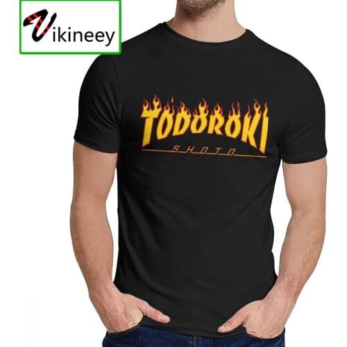 Todoroki Shoto Vintage My Hero Academia Hallowmas T-Shirt For Men Anime Manga Short Sleeved Clothes
