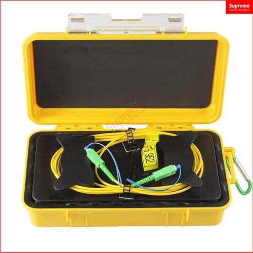 Fiber Optic OTDR Launch Cable Box Single Mode SC/APC 1km SM OTDR Dead Zone Eliminator Fiber Rings