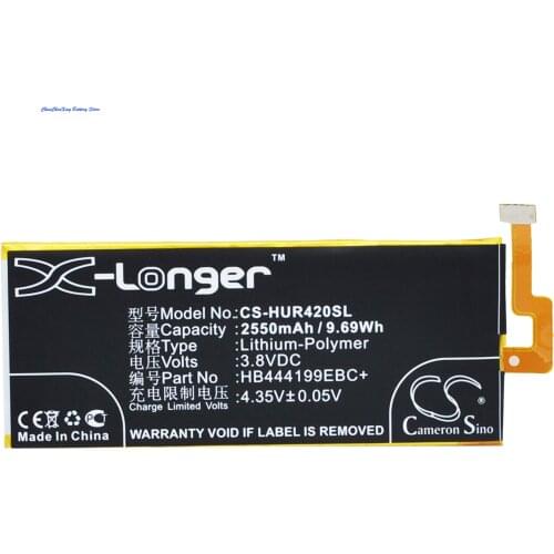 Cameron Sino High Quality 2550mAh Battery HB444199EBC+ for Huawei C8818, CHC-U01, CL00, TL00H, UL00, G Play Mini, G650, Honor 4C