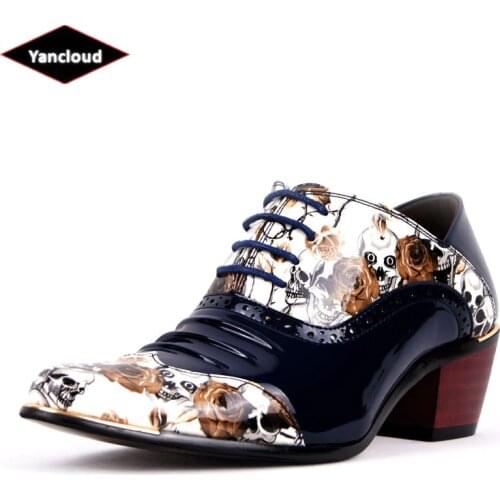 YanCloud Men's Patent Leather Shoes