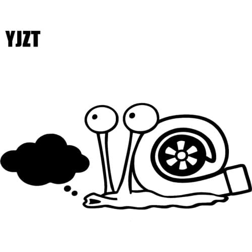 YJZT 17.8CM*7.6CM Turbo Lovely Snail Car Sticker Funny Stance Turbo Boost Vinyl Decals Black/Silver C10-00903