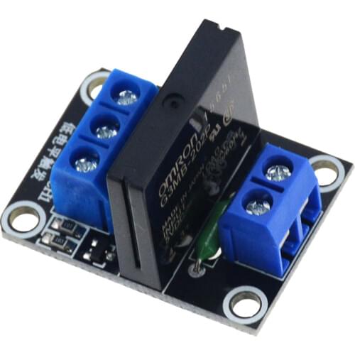 1PCS 1 Channel Solid State Relay Module Board Low Level Trigger SSR Input 5V 24V DC Output 240VAC 2A Fuse