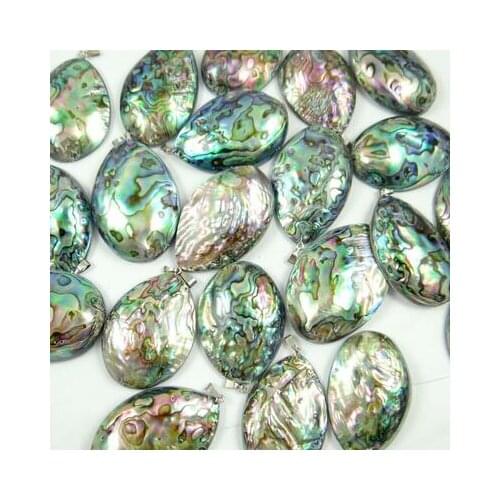 Natural Abalone Shell Quartz crystal Shell charm Pendants For Jewelry Making Necklace Accessories 1PCS