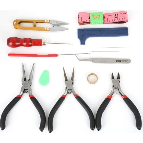 13pcs/Lot Pincers and Stitches Needle Nose pliers Double Circle Forceps Slanting Force Bargain For Jewelry Making